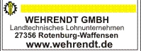 ...<klicken> zum Werbepartner Wehrendt - Landtechnisches Lohnunternehmen...